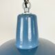 Industrial blue enamel pendant lamp, 1960s