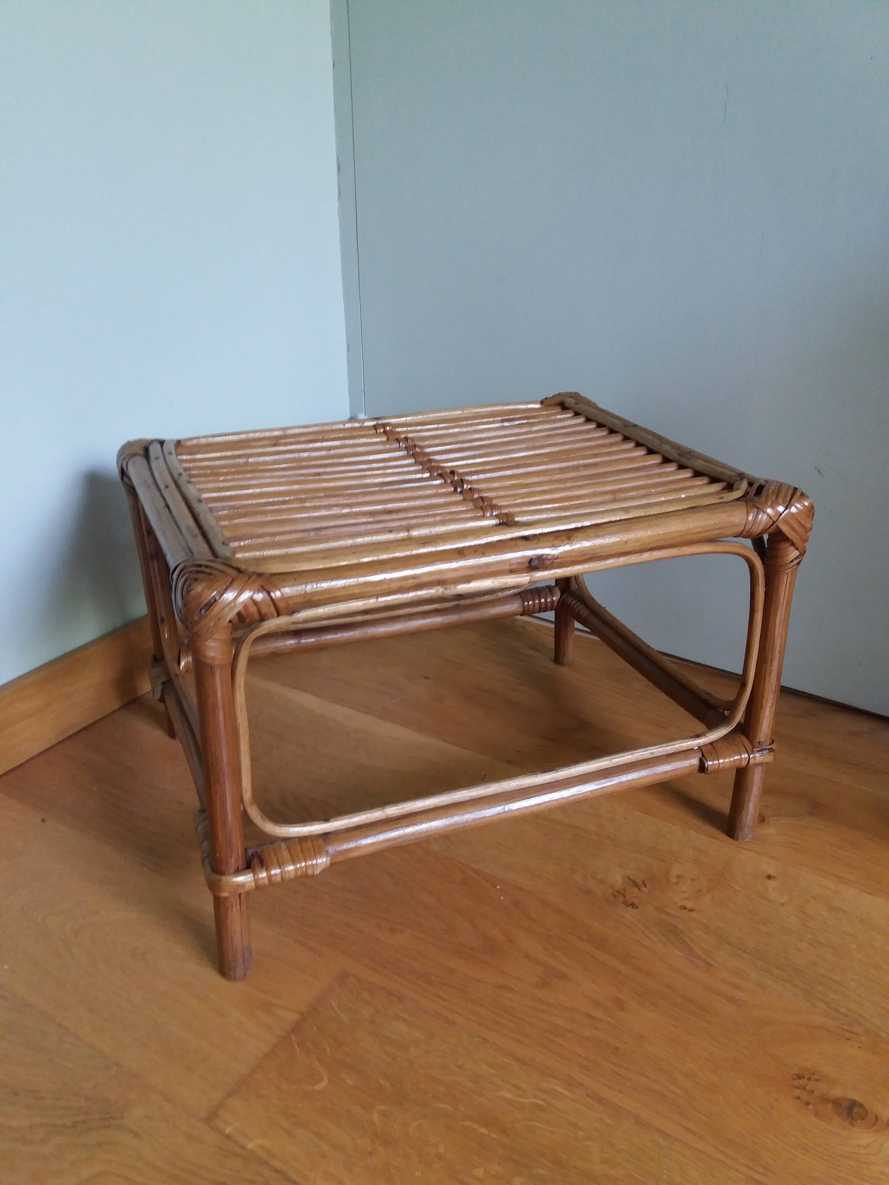 Wicker rattan end table