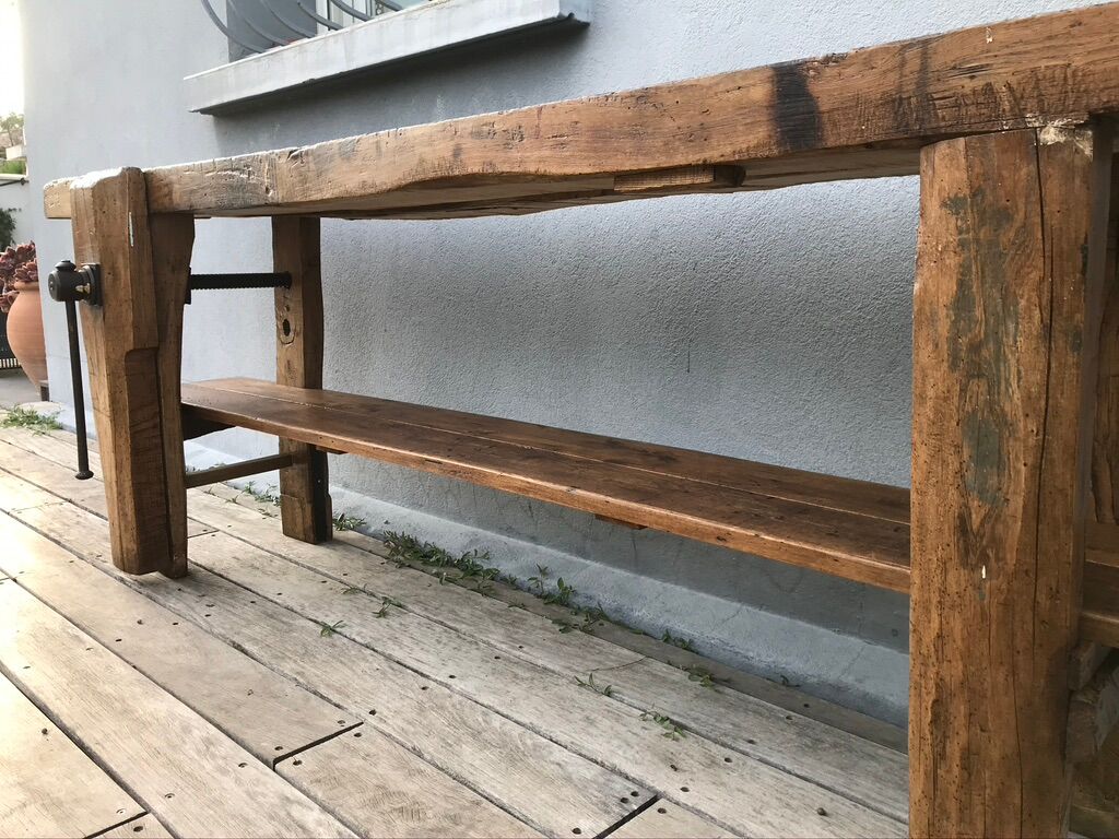 250cm oak carpenter's workbench, early XX