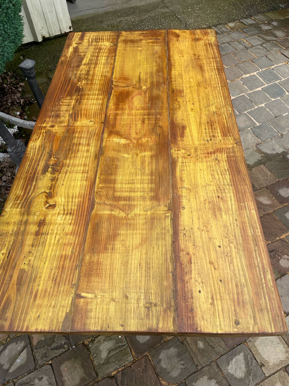 Table de bistrot bois vintage