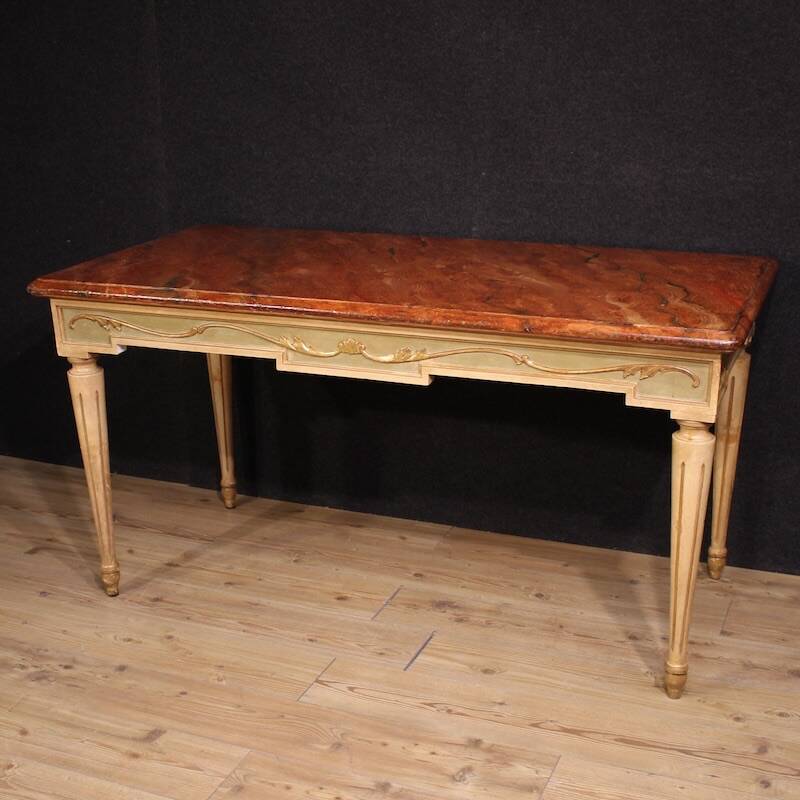Table laquée et peinte de style Louis XVI du 20e siècle