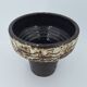 Modernist brutalist standing vase chamotte stoneware shaded brown, ocher, ivory Scandinavian design 1970