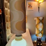 Floor lamp with 2 opaline lights seventies