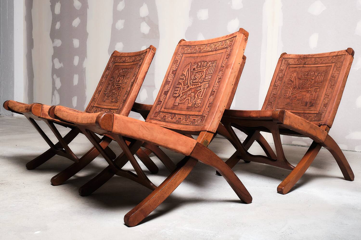 Set of 4 Angel’s Pazmino folding chairs, 1960’s