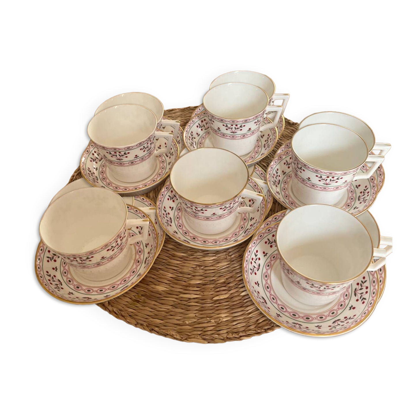 6 tasses à thé en porcelaine anglaise