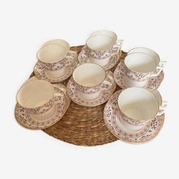 6 tasses à thé en porcelaine anglaise