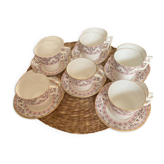 6 tasses à thé en porcelaine anglaise