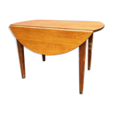 Table pitchpin miel à 2 volets guéridon bistrot vintage