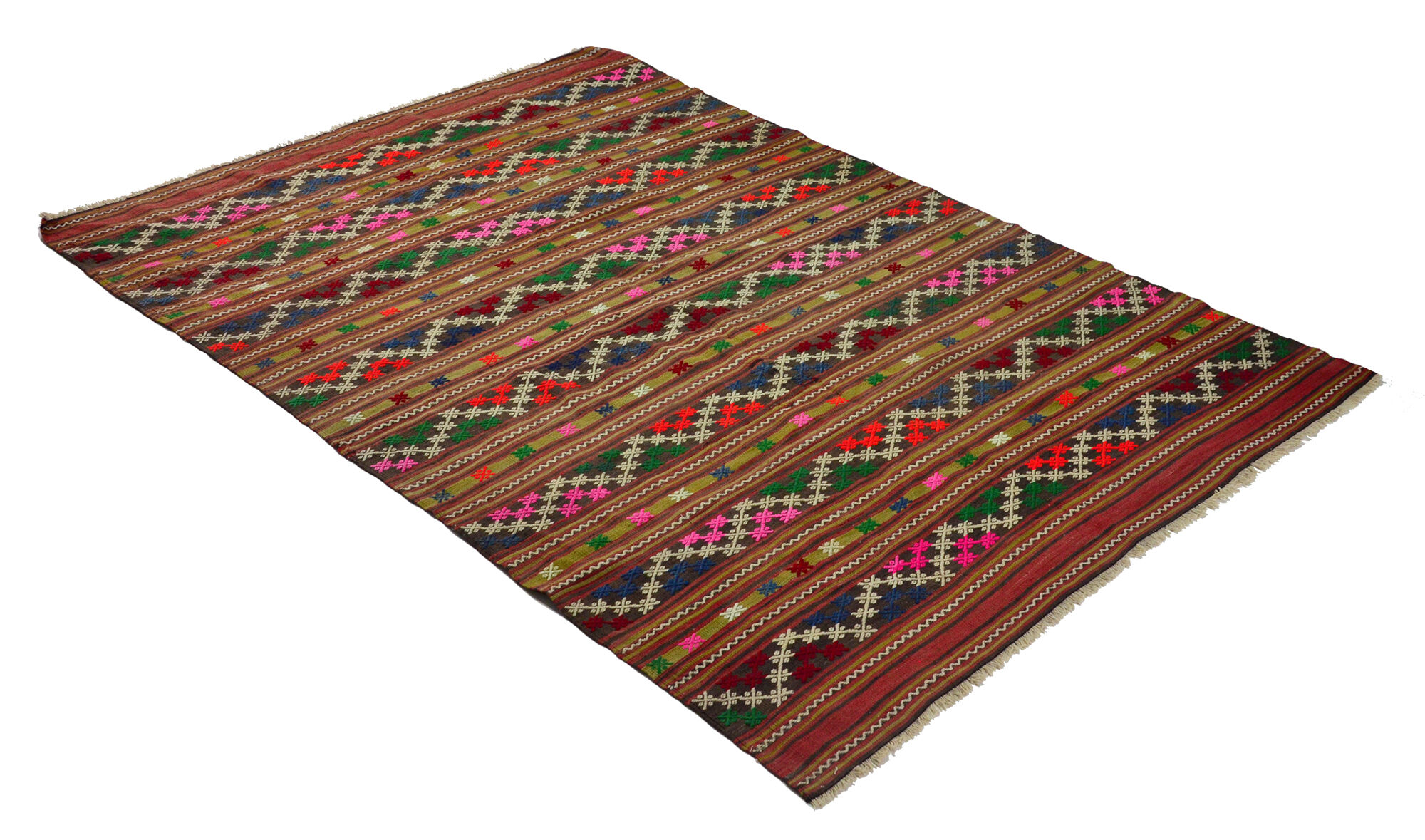 Anatolian handmade kilim rug 253 cm x 170 cm