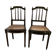 Pair of Napoleon III chairs in mahogany golden brass fillets