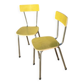 Pair of yellow Formica chairs