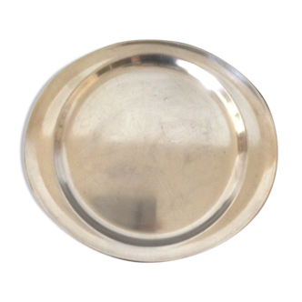 Semi-oval plate in silver metal Beard Switzerland