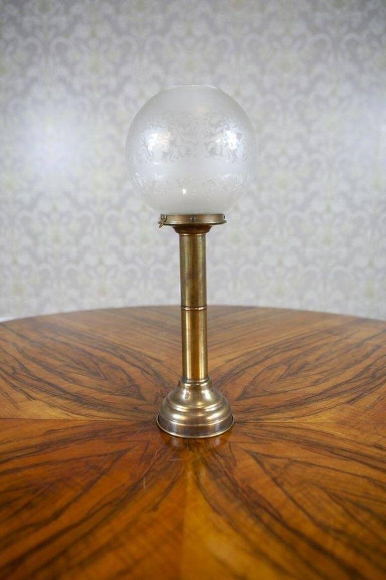 20th-Century Candleholders with Glass Shades, 1950s, Set of 2