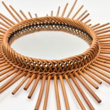 Vintage Sun rattan mirror 68cm