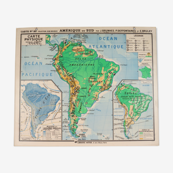 Carte scolaire ancienne Amérique du Sud