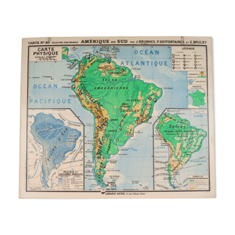 Old South American school map
