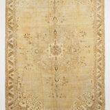 7x10 Vintage Cream & Brown Persian Rug, 205x316Cm