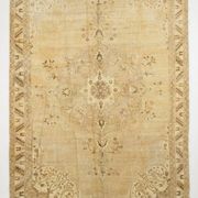 7x10 Vintage Cream & Brown Persian Rug, 205x316Cm
