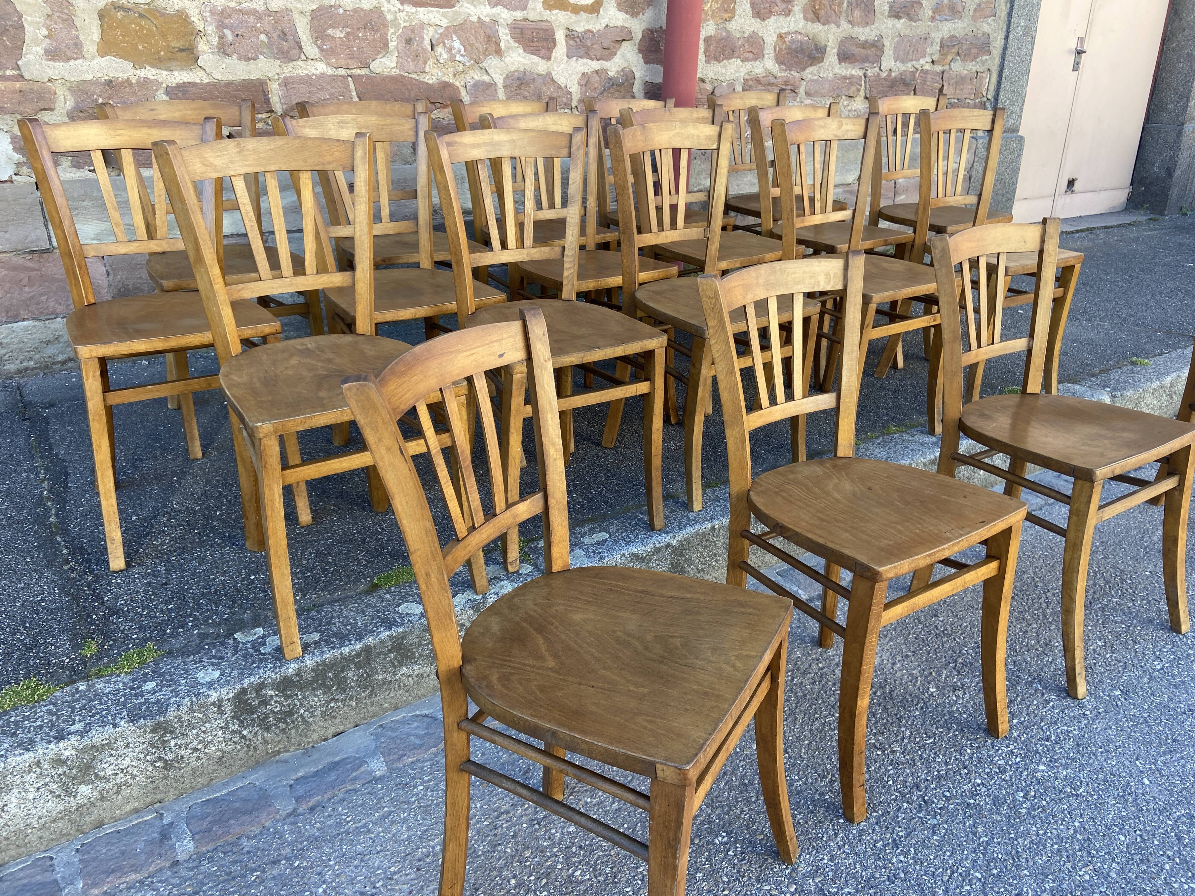 Lot 40 bistro chairs coffee curved vintage wood