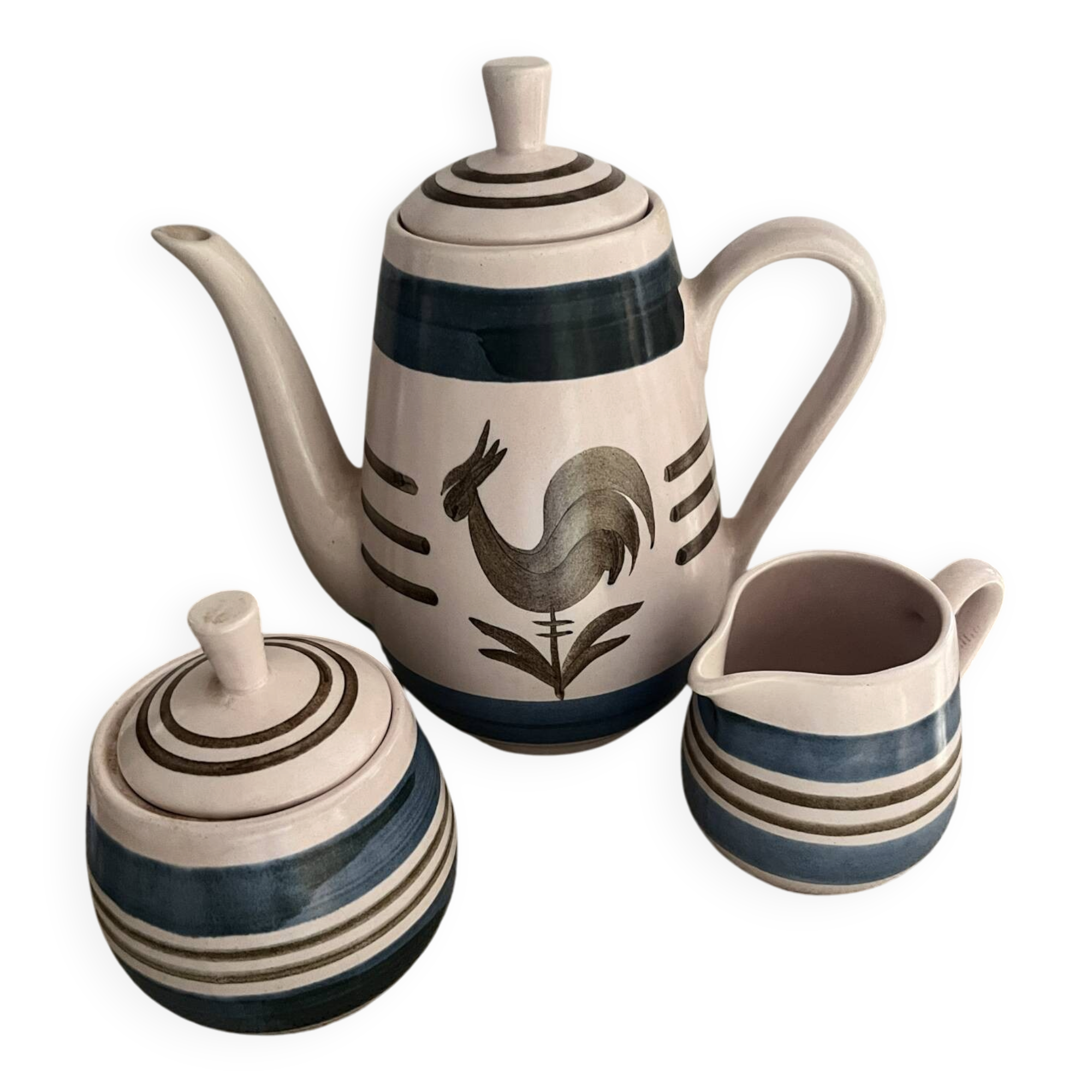 Teapot, sugar bowl, milk jug