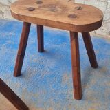 Pair of solid oak stools