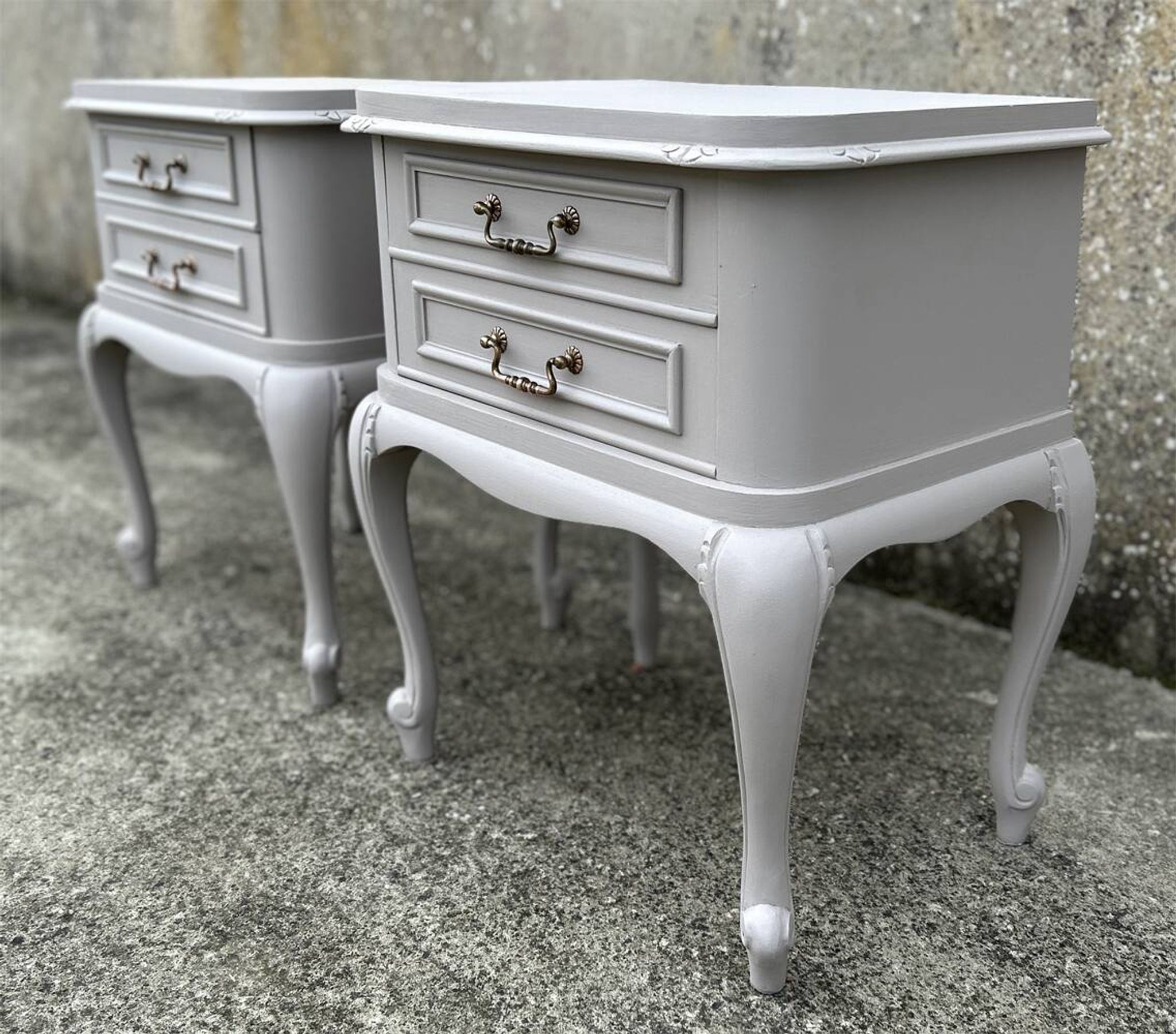 Pair of bedside tables, Louis XV style, vintage, 1960s