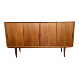 Model 19 High Sideboard in Teak with Sliding Doors by Gunni Omann for Omann Jun, 1960s