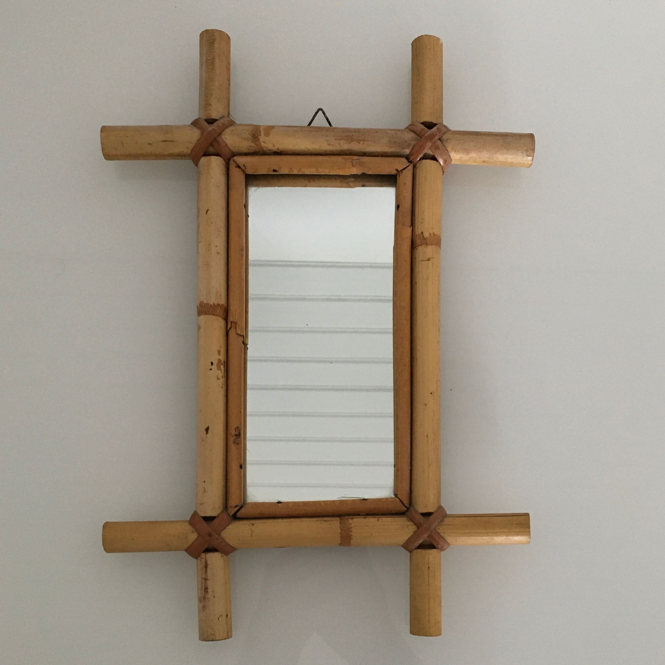Vintage bamboo mirror