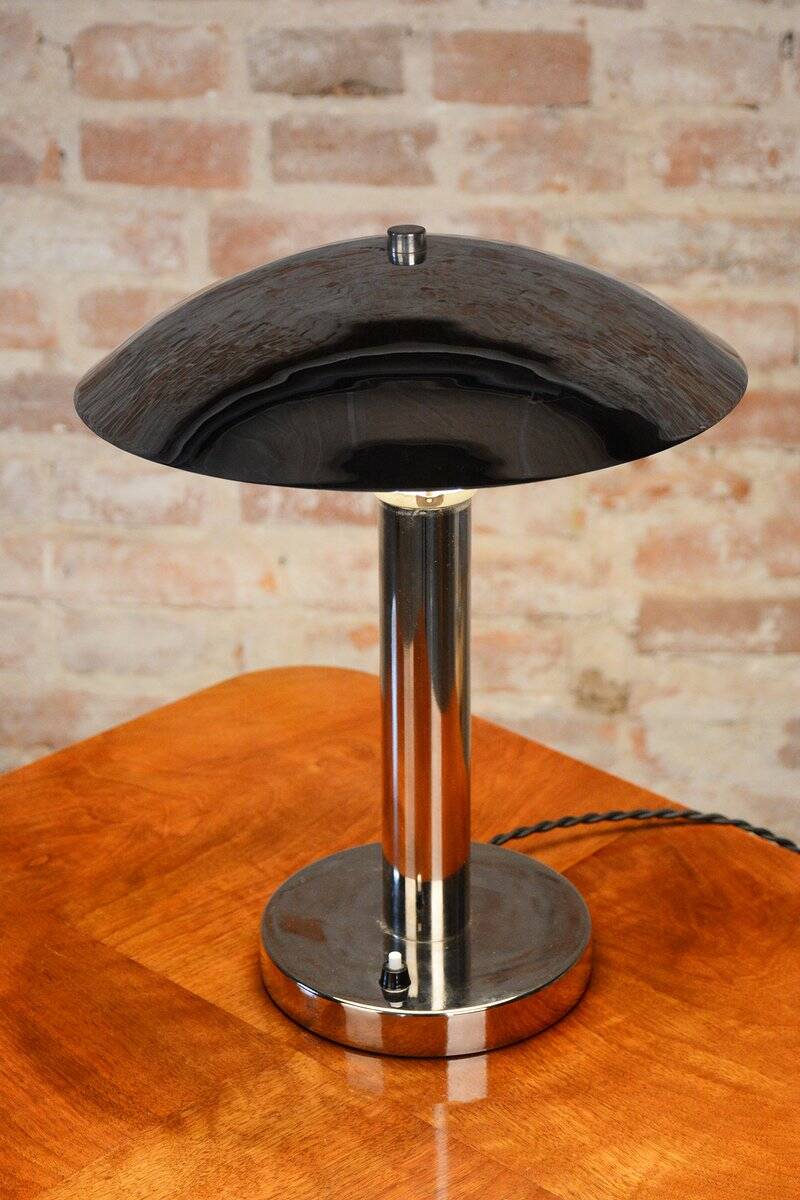 Bauhaus Table Lamp in Chrome and Steel from Miroslav Prokop, Czech, 1930s