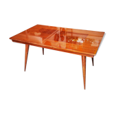 Expandable vintage table with compass feet