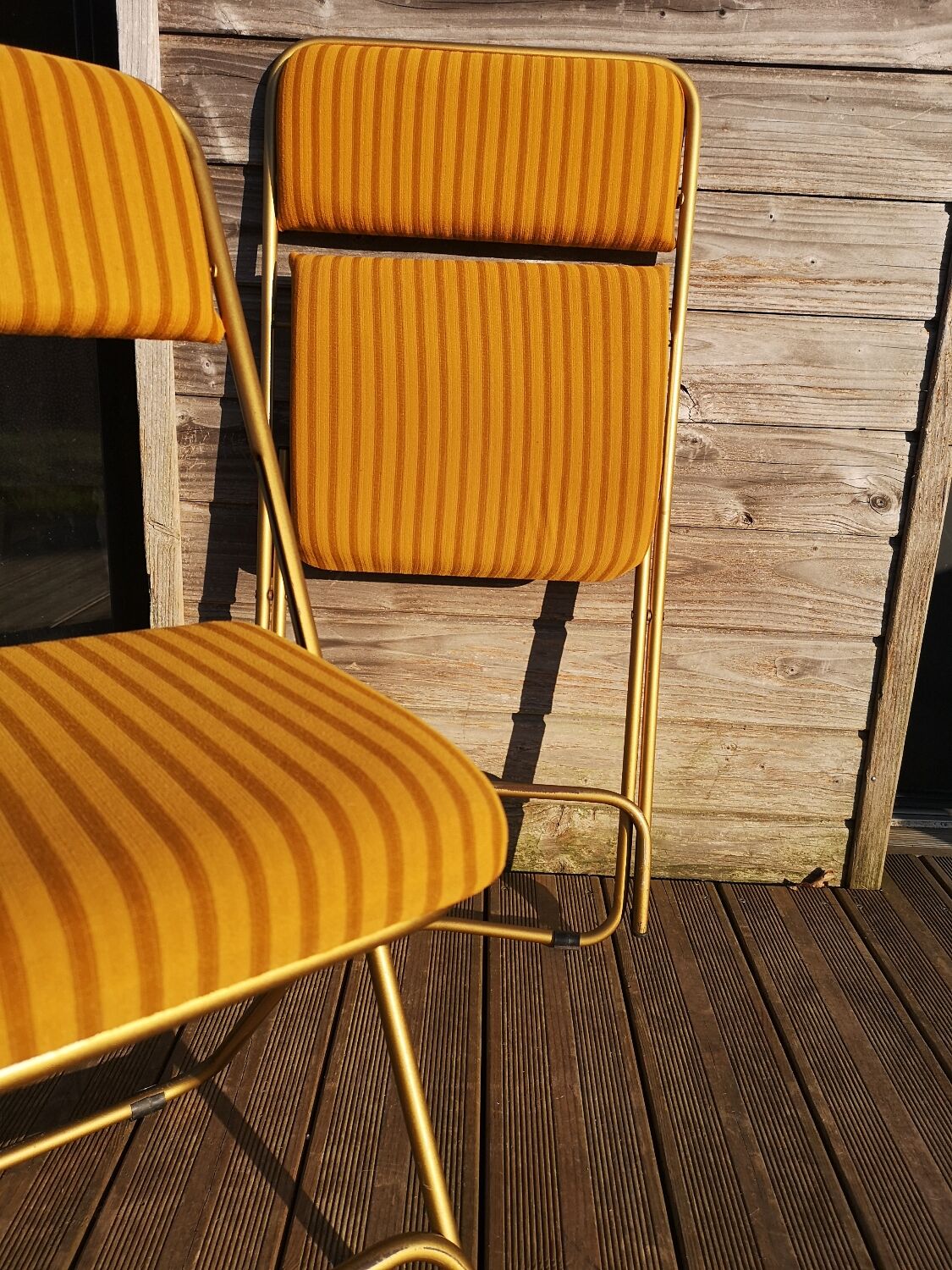 Paire de chaises Lafuma Chantazur dorée
