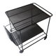 Perforated black metal trolley service, Matégot 1950 design