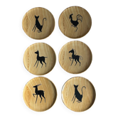 Set of 6 vintage Vallauris plates