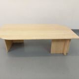 Vintage rectangular travertine coffee table from the 70s