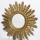 Vintage Italian golden sun mirror, mid-20th century.