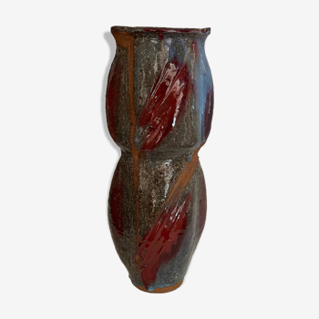 Sandstone vase circa 1950 polychrome