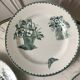 set of 4 flat plates Terre de Fer Saint-Amand model "Cartels" XIXth