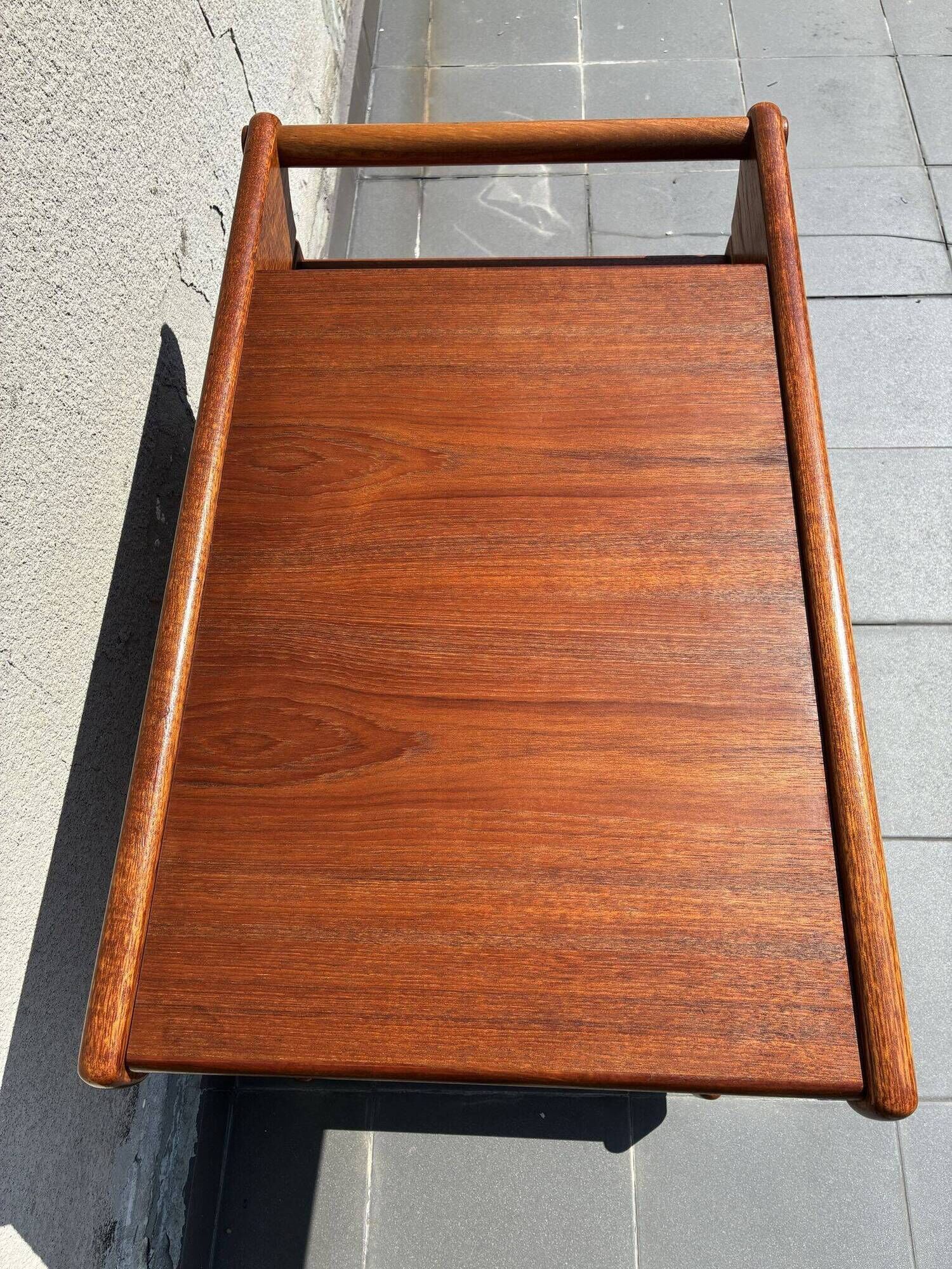 Desserte, meuble bar en teck de Bornholm avec étagère, Danemark, années 1970