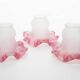 Set of three frosted blown glass tulip lampshades, Art Nouveau
