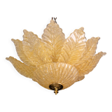 Plafonnier ou plafonnier en verre de Murano doré/orange, Rome, années 1970
