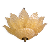Plafonnier ou plafonnier en verre de Murano doré/orange, Rome, années 1970