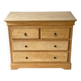 Vintage Louis Philippe chest of drawers renovated in raw wood