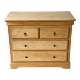 Vintage Louis Philippe chest of drawers renovated in raw wood
