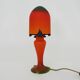 Lampe champignon en pâte de verre marmoréen orange vert. Artistar