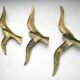 Trio d'oiseaux en laiton décoration murale années 70