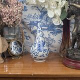 Blue hue piriform vase with dragon decor, vietnamese porcelain