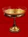 Art Deco fruit bowl in silver-plated metal and cut glass