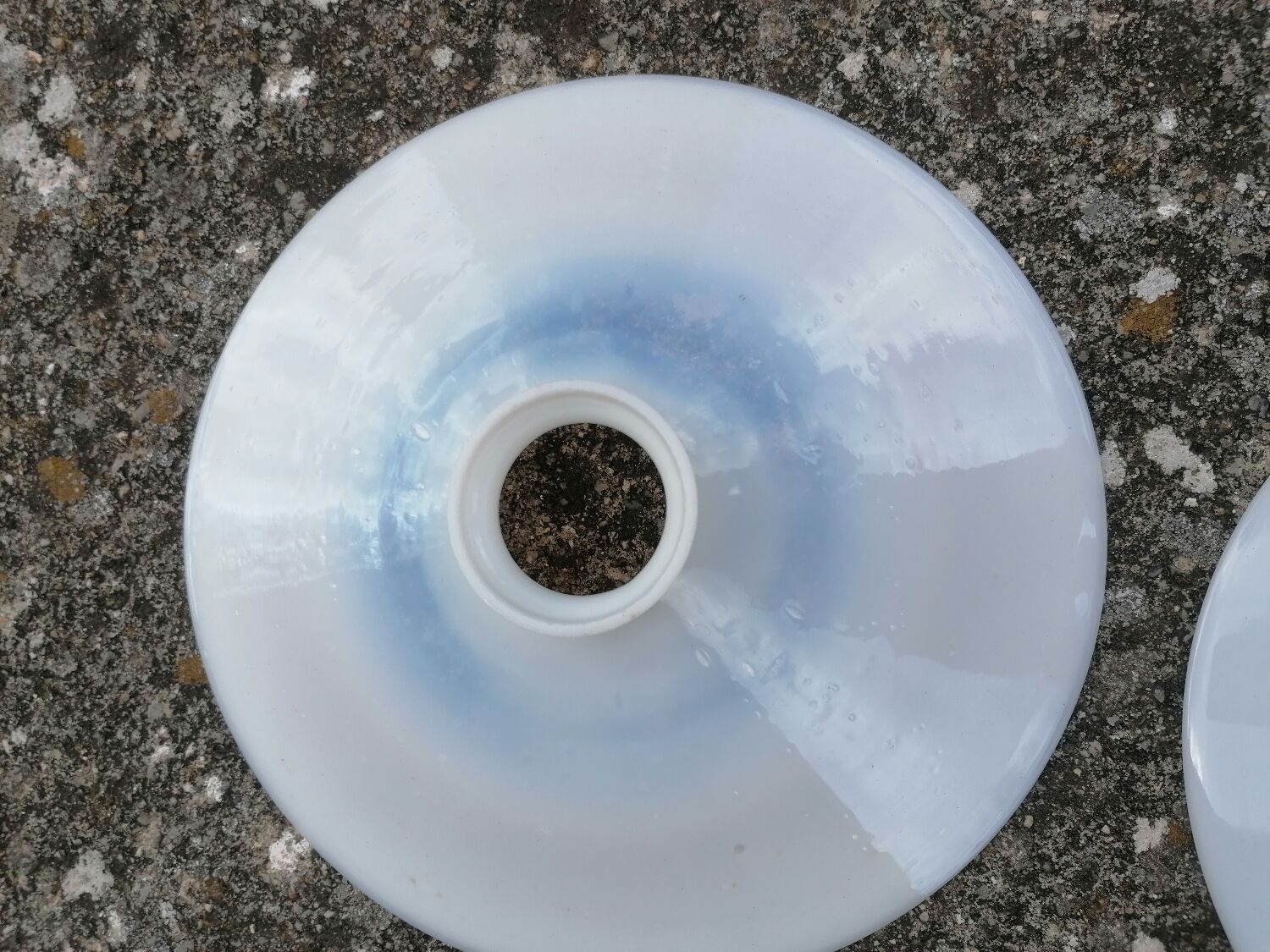 White opaline lampshade from the 1940s