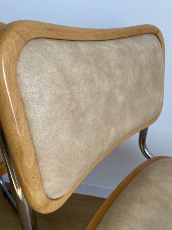 Pair of in beige skaï chairs