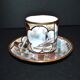 Tasse ancienne en porcelaine fine  japonaise - Décor Geisha Kimono peint main